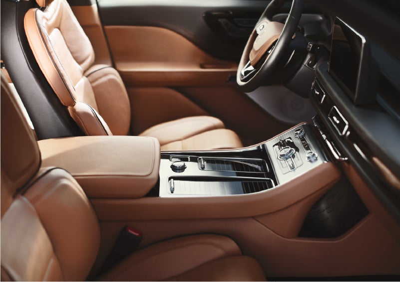 A 2023 Lincoln Aviator® Black Label model is shown in the Flight interior theme | West Point Lincoln of Sugar Land in Houston TX