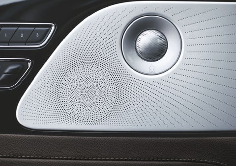 Two speakers of the available audio system are shown in a 2024 Lincoln Aviator® SUV | West Point Lincoln of Sugar Land in Houston TX