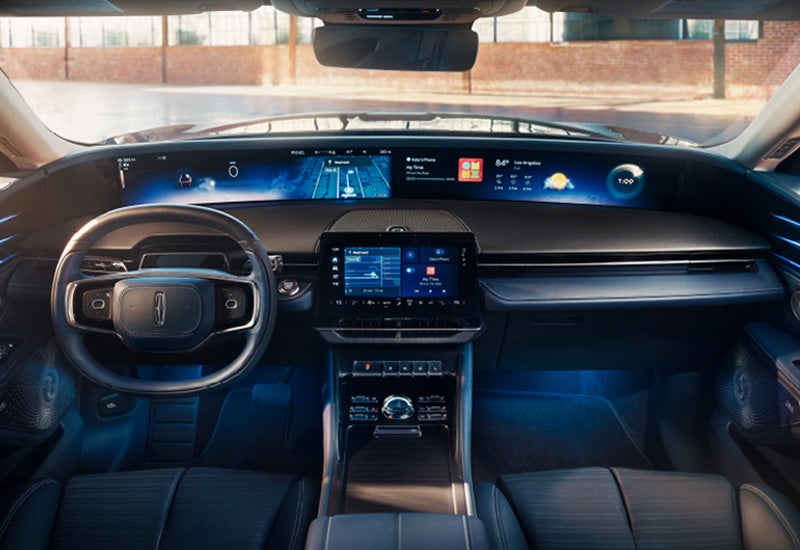 A large panoramic display is shown on the dashboard of a 2024 Lincoln Nautilus® SUV | West Point Lincoln of Sugar Land in Houston TX