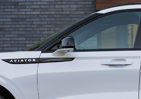 The driver’s door of a white 2025 Lincoln Aviator® SUV is showcased. | West Point Lincoln of Sugar Land in Houston TX