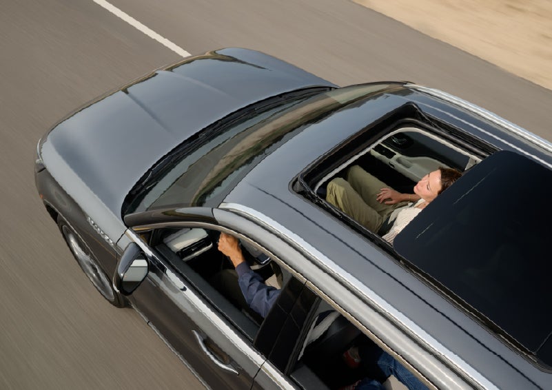The available panoramic Vista Roof® of a 2027 Lincoln Aviator® SUV is open. | West Point Lincoln of Sugar Land in Houston TX