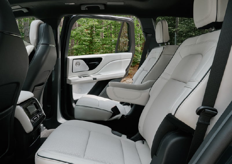 A side view of the second row with captain’s chairs in a 2027 Lincoln Aviator® Black Label™ SUV. | West Point Lincoln of Sugar Land in Houston TX